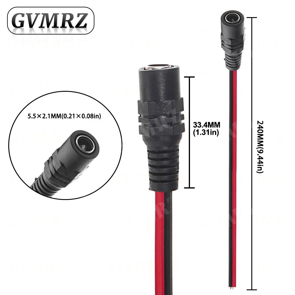 5PCS DC Power Male Female Cable 12V Plug DC Adapter Cable Plug Connector For CCTV Camera DC Plug 5.5*2.1mm 5.5x2.1