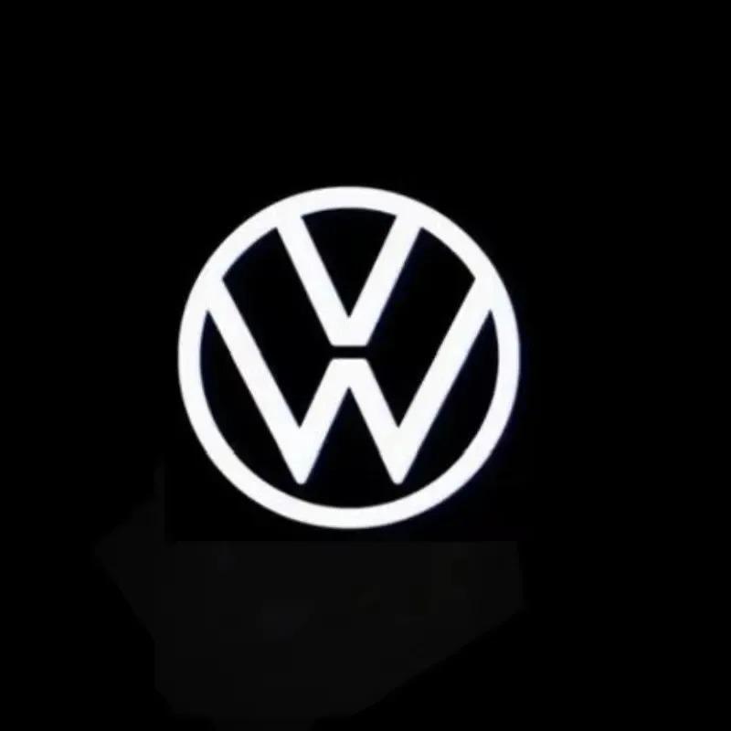 2PCS LED Wireless Laser Projector Car Door Welcome Lamps Logo Night Light for Volkswagen VW Beetle Golf Bora Lavida Touran CaddyKD4
