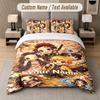 Demon Slayer 3Pcs Bedding Set, Personalized Custom Name Text, 1 Duvet Cover & 2 Pillowcases For Bedroom