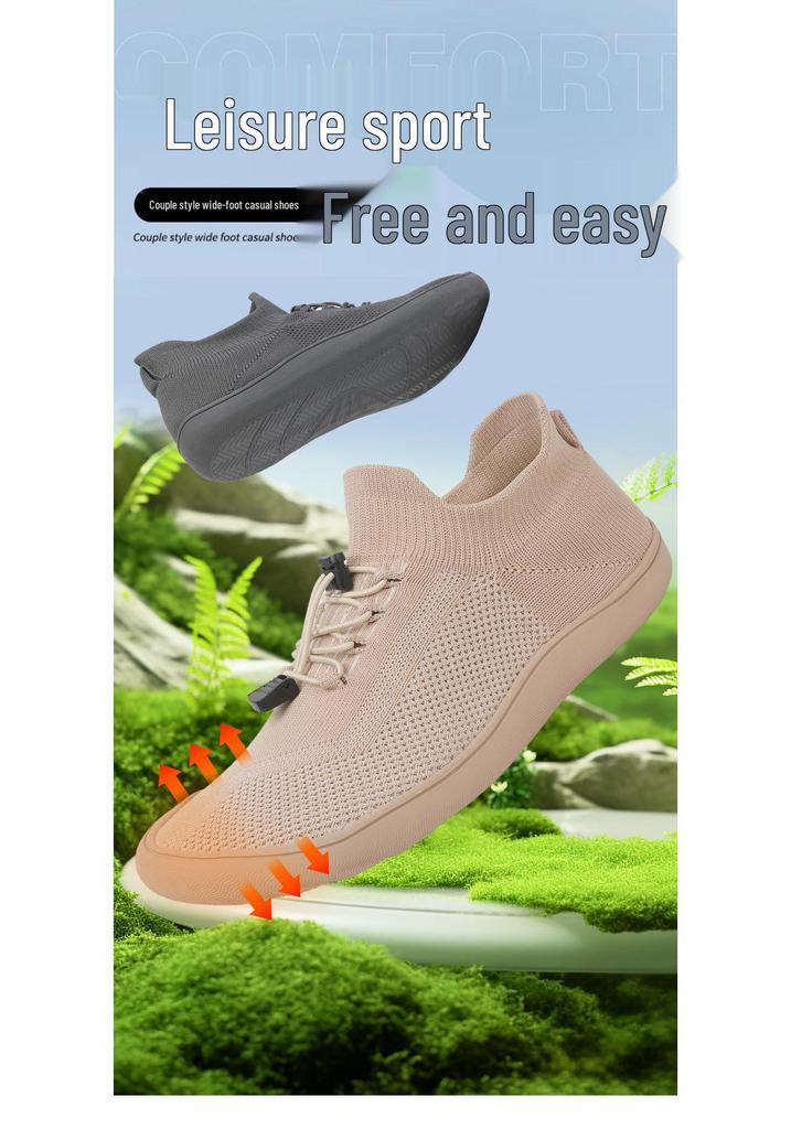 Unisex Breathable Comfort Knit Walking & Running Shoes - Soft Sole, Casual & Sports Style