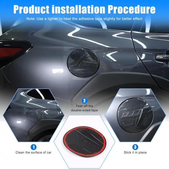 Fuel Tank Cover Trim for Subaru Outback 2021 2022 2023 2024 2025 Accessories, ABS Car Exterior Fuel Oil Filler Gas Tank Cap Trim 1Pcs, Carbon Fiber