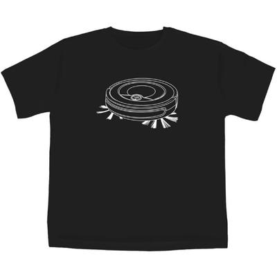 5-6 Years 'Robot Vacuum' Children's_Kid's T-Shirt (Black) (TS00326693)