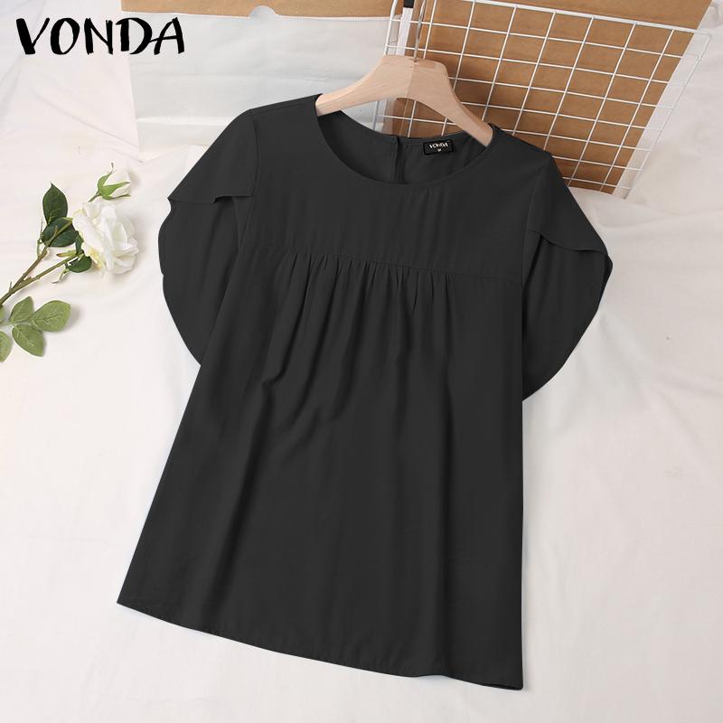

Летние женские однотонные топы с короткими рукавами VONDA