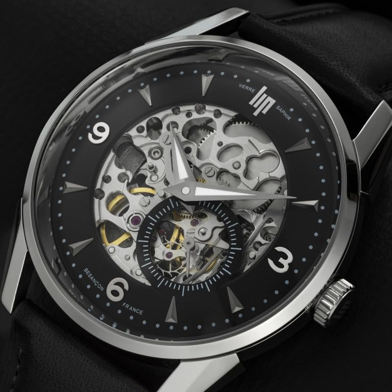 Authorized Distributor Lip Unisex Automatic Himalaya 40mm Skeleton 671726 [LIP] Watch, Men's Watch, Automatic, Black,