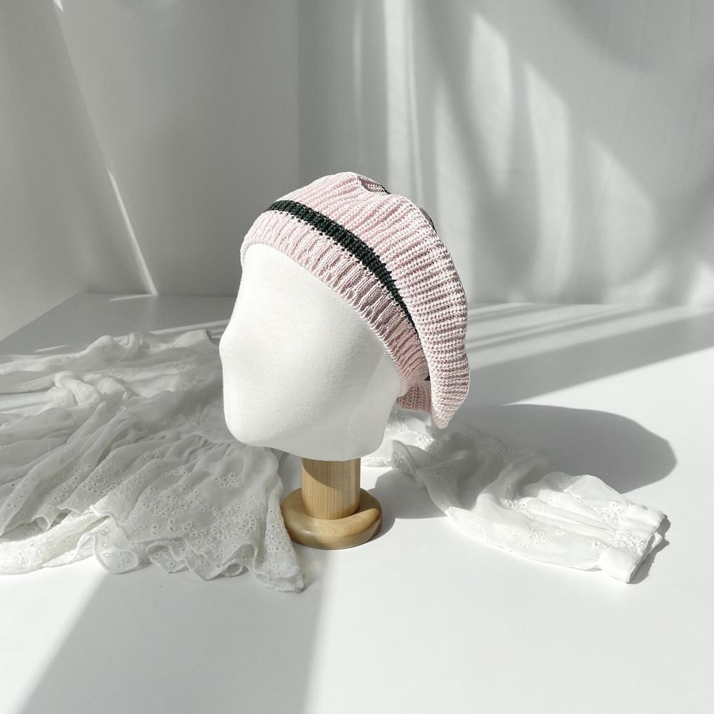 Women's Summer Striped Hat Knit Beret