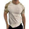 Camouflage Style Printed Raglan Sleeves Men's Short Sleeved Top