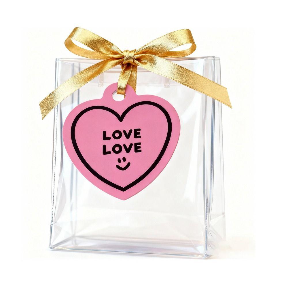50pcs Heart Shaped Cards Valentine's Day Tags Pink Paper Hanging Decoration Gift Labels DIY Crafts Cake Decor Tag
