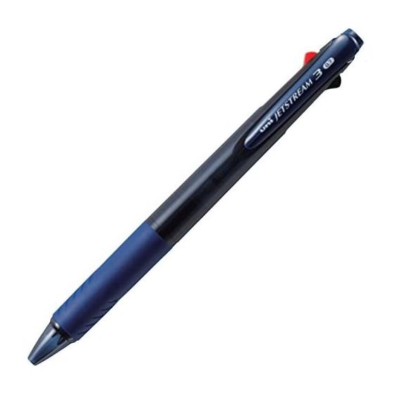עט כדורי 3 צבעים Mitsubishi Pencil Jet Stream 0.7 כחול נייבי שקוף כתיבה קלה SXE340007T.9