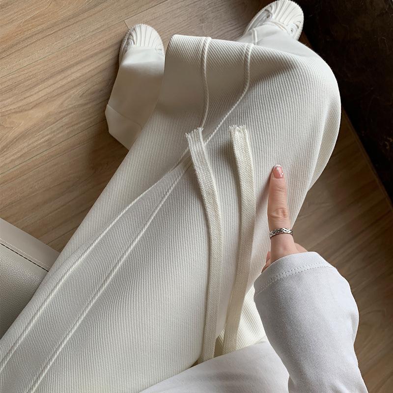 White Sweatpants for Women In Spring and Autumn Summer New Banana Pants High Waist Drooping Wide-leg Slimming Straight Casual Sweatpants