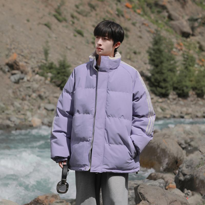 Couple Cotton Jacket Men and Women Same Style Winter Japanese Cotton Jacket Coat Bread Suit Loose Stand Collar Cotton Jacket Men