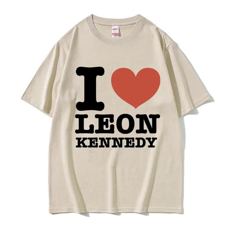 I Heart Leon Kennedy Print T-Shirts Men Women's Clothing Fashion Vintage T Shirt Male Short Sleeve T-shirt Tops