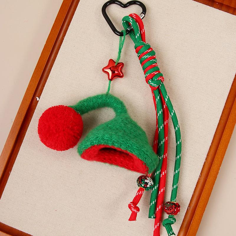 1Pc Christmas Wreath Party Braided Ornaments Mobile Phones Key Accessories Friends Gifts Keyholders Xmas Bag Pendant