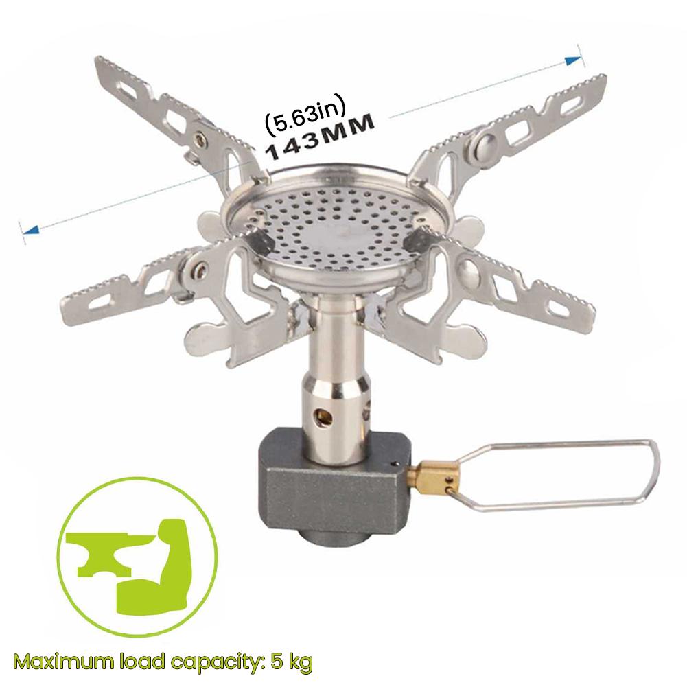Camp Stove Ultralight Backpacking Stove Stainless Steel Collapsible Stove Burner Aluminum Alloy Ideal for Hiking Outdoor Cooking