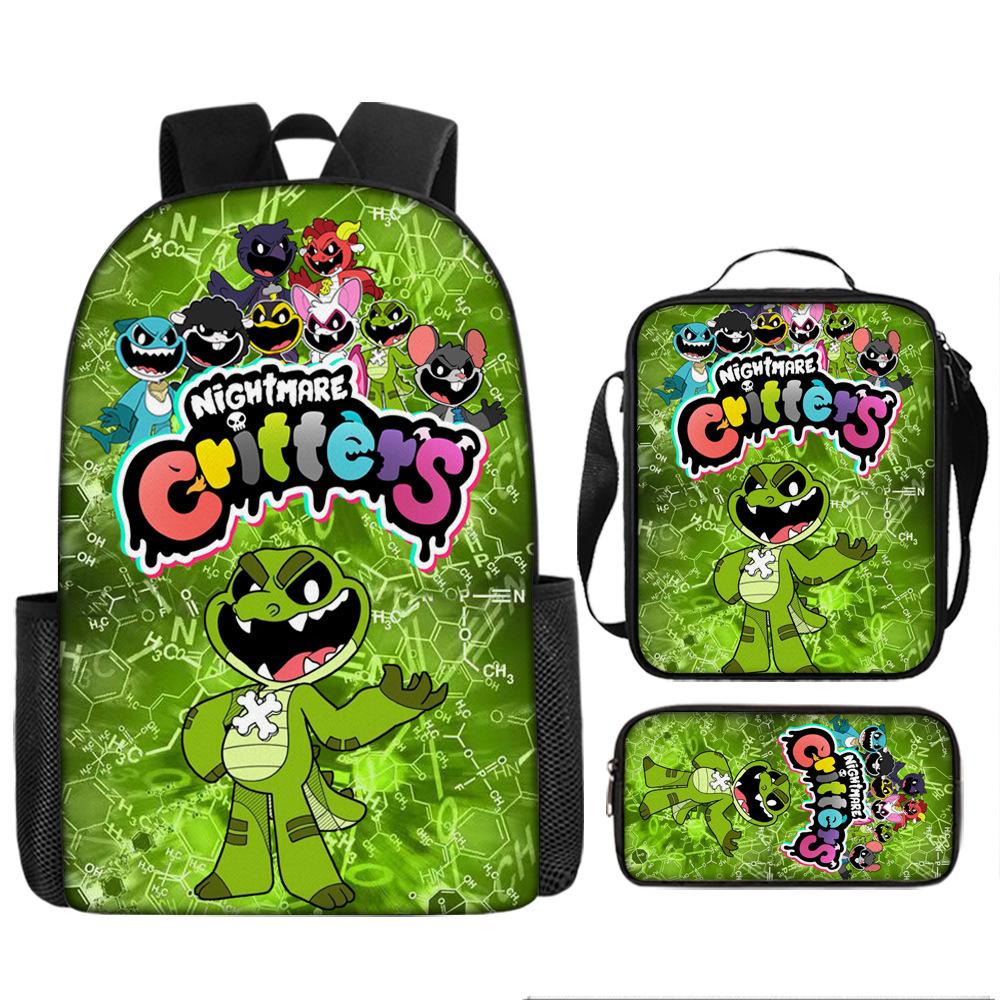 Poppy's Playtime 4 Elementary School Bag Nightmare Critters Large Capacity Backpack 3-piece Set