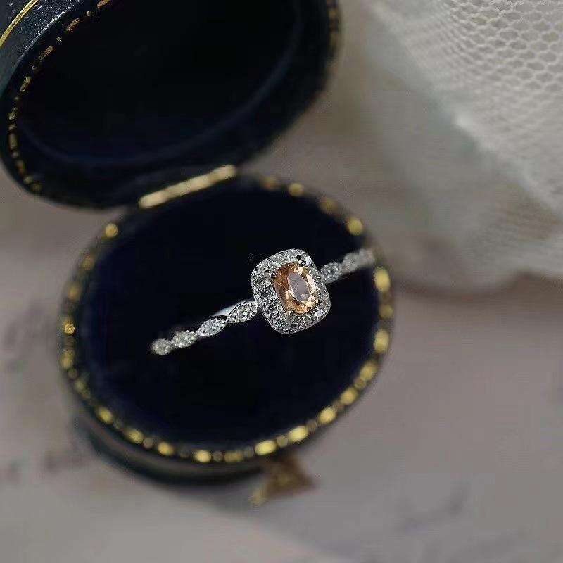 Huitan Unique Orange Cubic Zirconia Rings Silver Color/Gold Color  New Wedding Rings for Women Temperament Elegant Jewelry