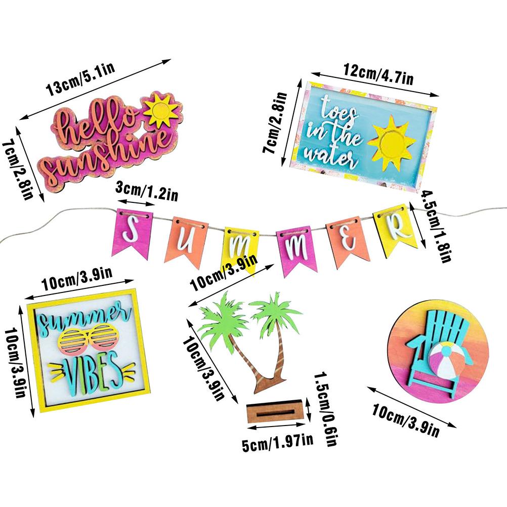 Tiered Tray Stand Wood Tiered Serving Tray Decor Holder Summer Beach Farmhouse Decorative Wooden Tiered Stand Kitchen