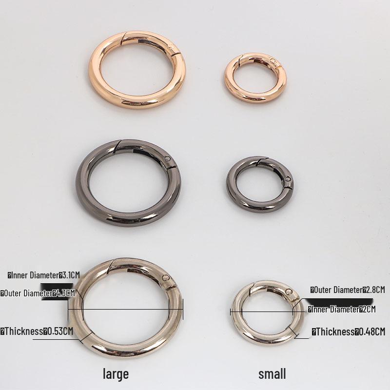 Metal Round Single Ring Buckle Hook Keychain - Bags & Luggage Accessories