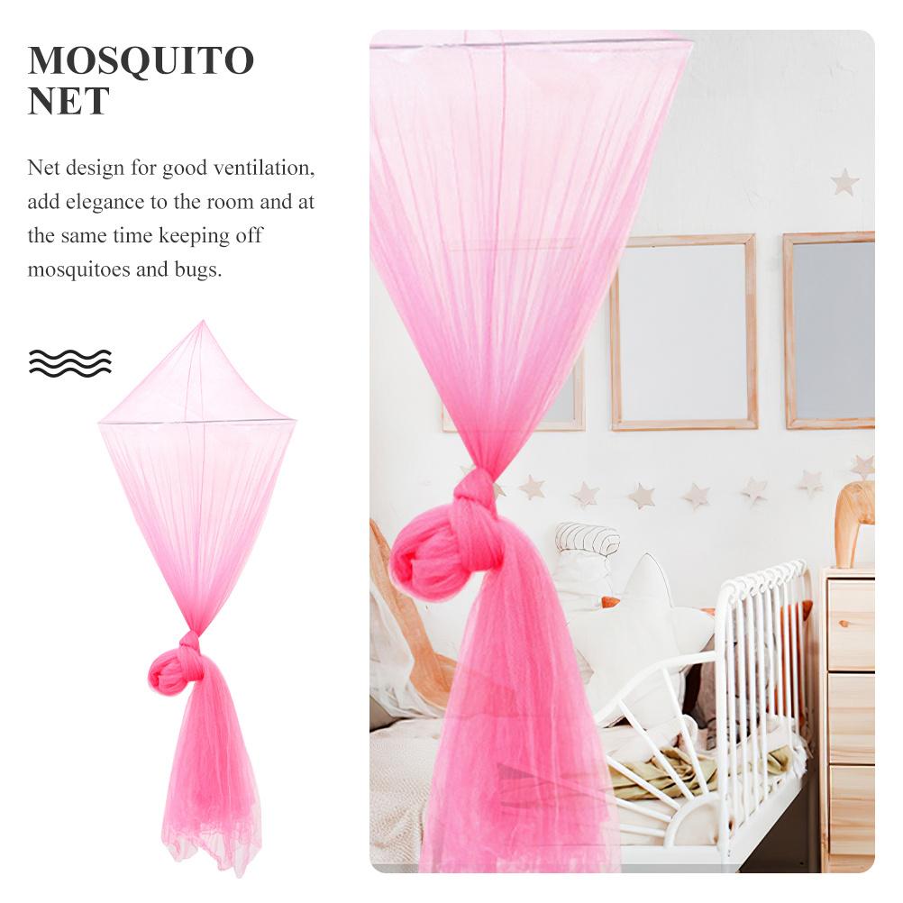 Breathable Light Pink Bed Canopy Mosquito Net Dome Design for Single Twin Crib Bed Elegant Insect Protection Net