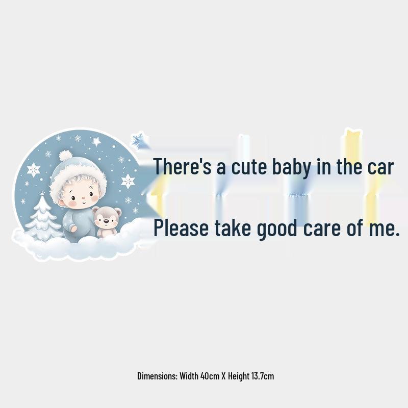 Cute Baby on Board: Reflective Waterproof Car Sticker