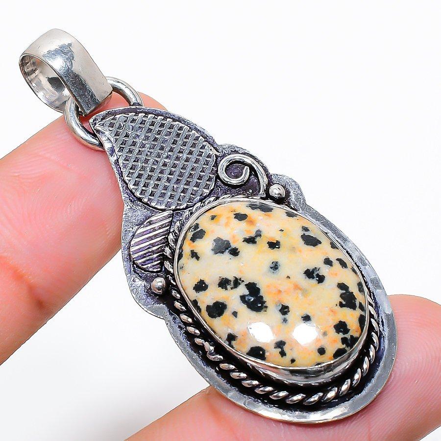 

Dalmation Jasper Gemstone Handmade Ethnic Jewelry Pendant 2.09 SR-4217