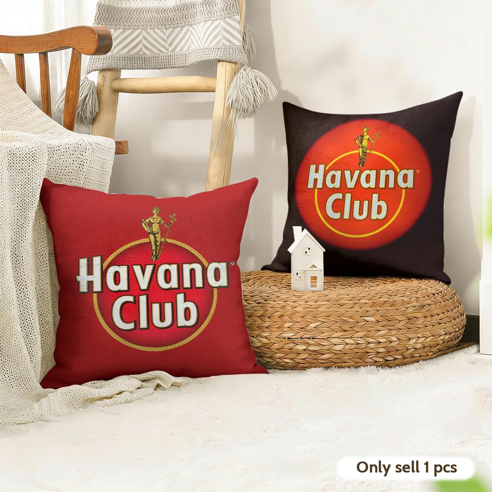 HHavanaS CClubS Cushion Cover Natural Linen Organic Fabric DoubleSided Printing Couch Pillow Covers Home Decor