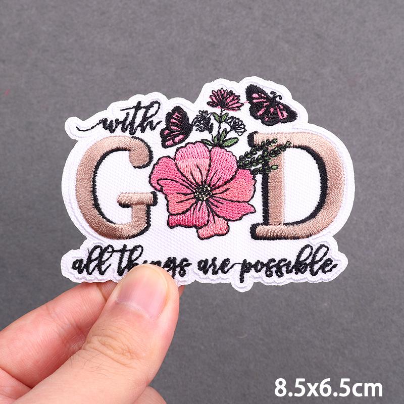 Cartoon Letters Embroidery Patches For Clothing Thermoadhesive Patches On Clothes Flower Patch For Clothes Applique Badges Decor