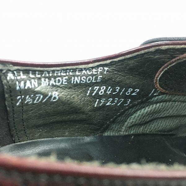 80s Vintage STAFFORD Semi Brogue Cap Toe Shoes Burgundy size 7.5D 25.0-25.5 Men's(USED)