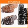Women Hollowed Metal Leather Belt With Solid Color And Alloy Buckle Fashion