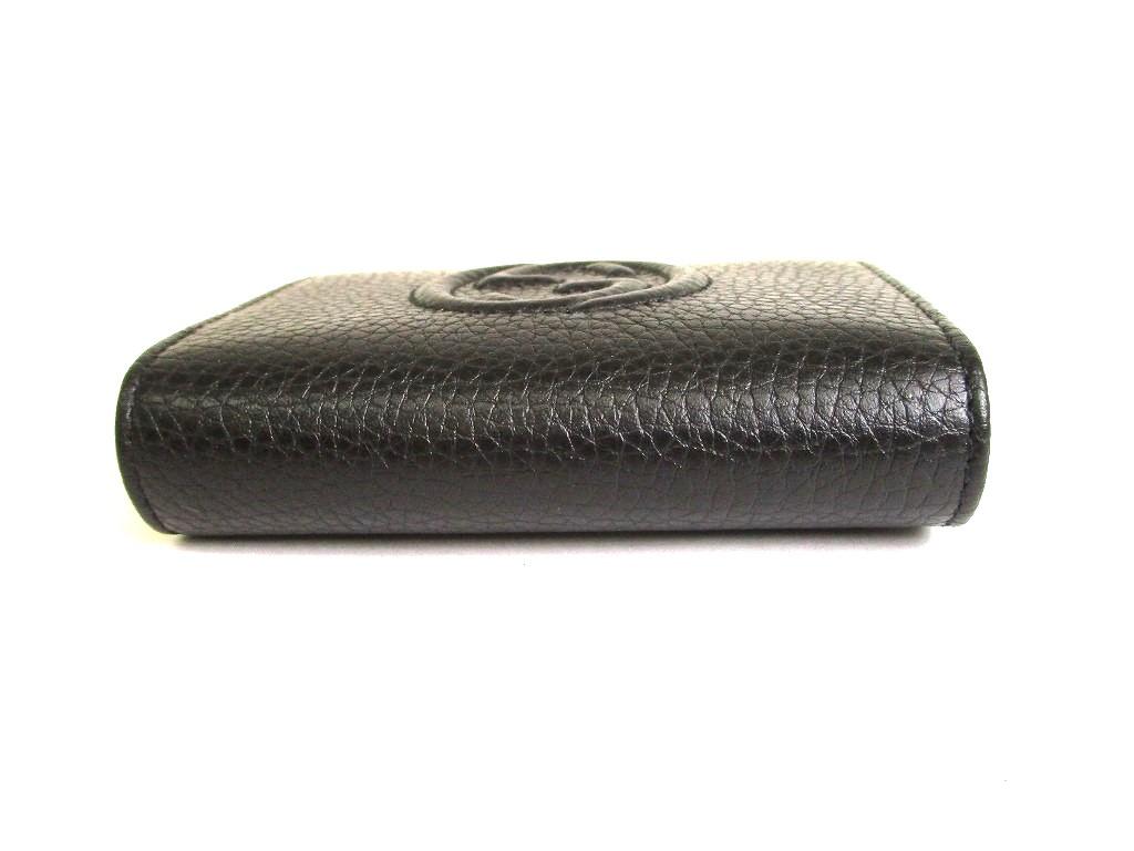 Authentic GUCCI Soho Interlocking G Black Leather Trifold Wallet Purse #9715  Refurbished