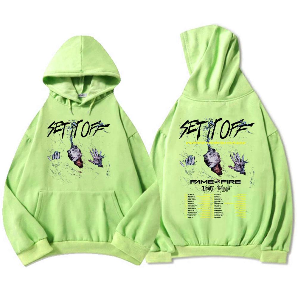 Set It Off: The Self Titled Tour Hoodies Fashion Rock Band Grunge Sweatshirt Unisex Streetwear Hip Hop  Men Sudaderas Print Tops