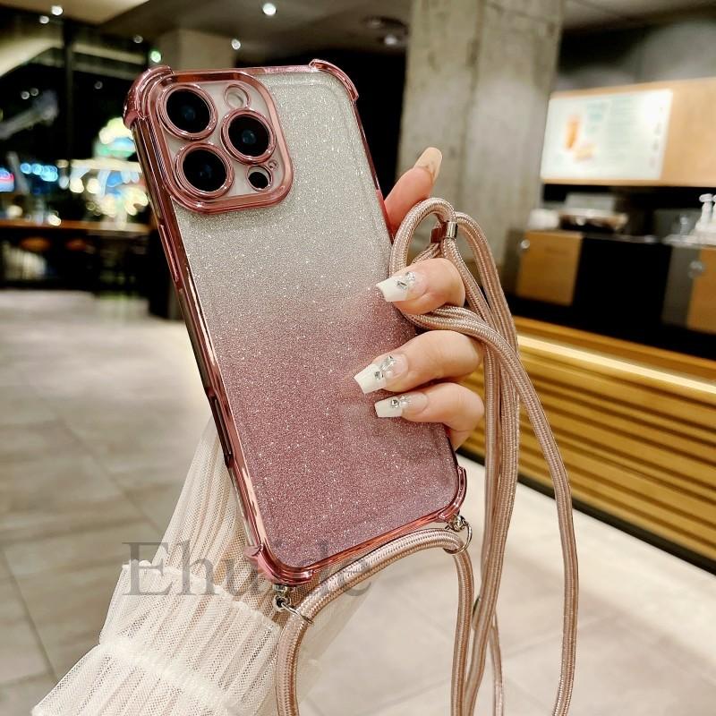 Crossbody Strap Lanyard Silicone Phone Case For Samsung Galaxy S26 S25 S24 Ultra S23 FE A16 A55 Candy Color Soft TPU Back Cover
