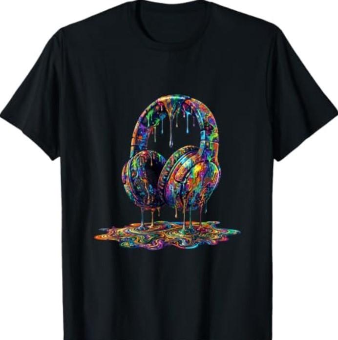 Paint Art Headphones Gamer Music T-Shirt