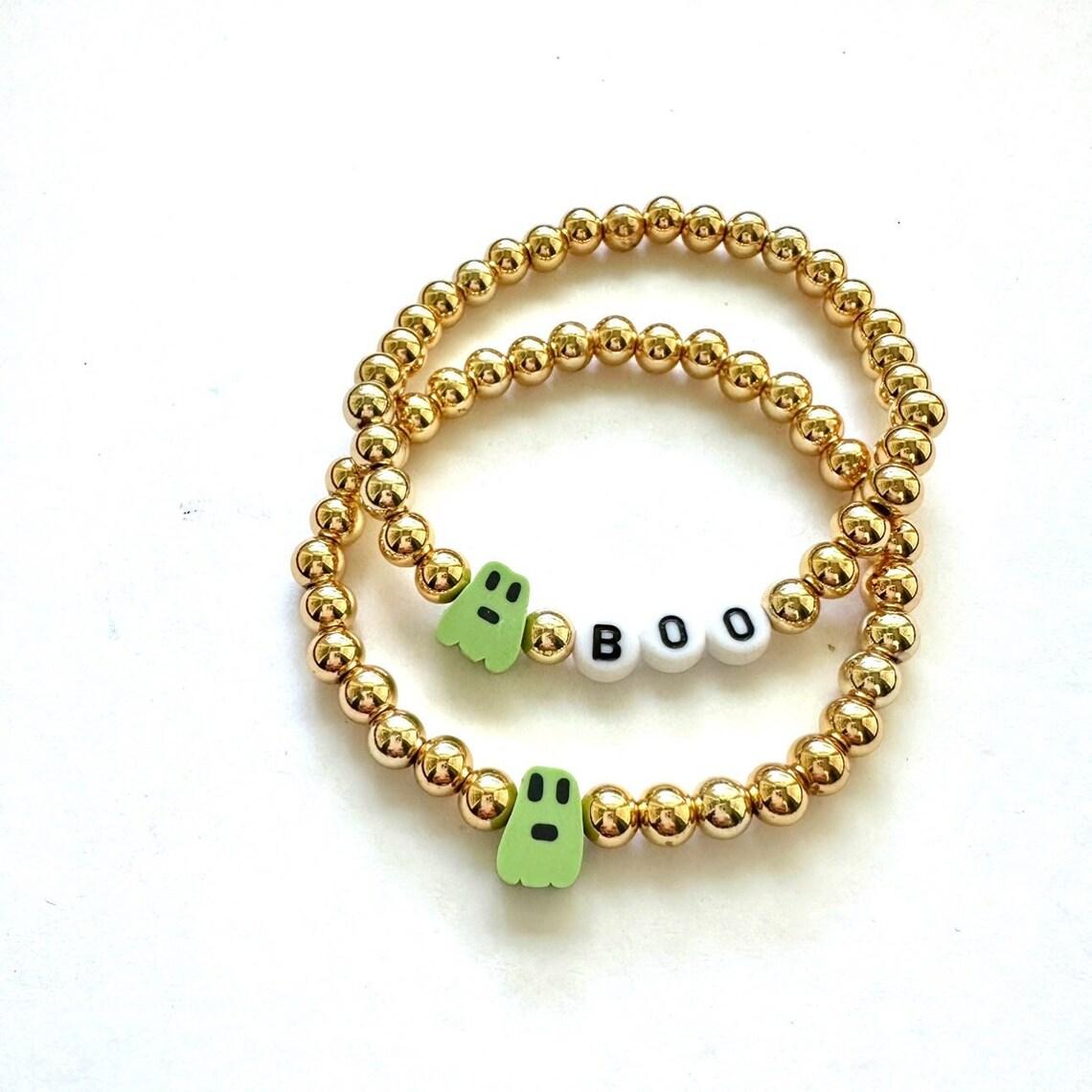 

BOO Bracelets With 18K Gold Plated Beads Jewelry for Women Gothic Witch Style 2026 Party Accessories Halloween Bracelet