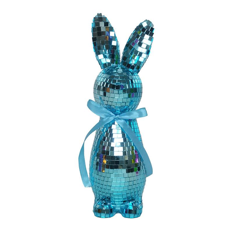 

Bunny Easter Decorative Disco Glass Mirror Rabbit Sculptures For Easter Celebration Spring Tabletop Decor Versatile Home Decor 4XL