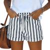 Women’s Drawstring Waist Vertical Stripe Casual Shorts with Pockets Lightweight Relaxed Fit Summer Shorts for Daily Wear