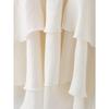 European & American Style Layered Stand Collar Long Sleeve Women's Shirt - 2234900