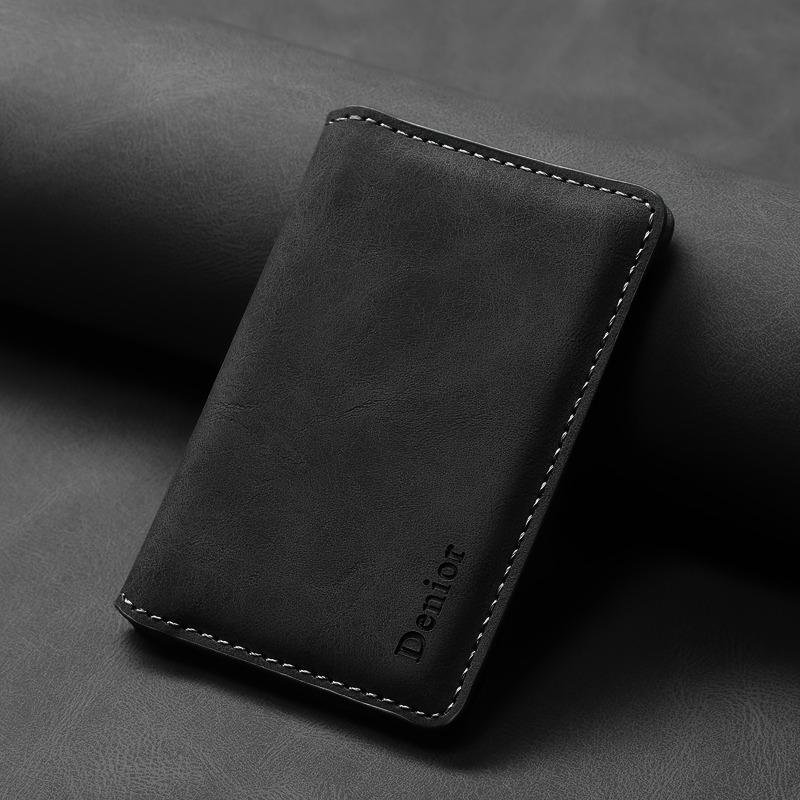 EUCAGR RFID Shielded Credit Card Wallet Magnetic Phone Case 3 Card Slots Faux Leather Secure ID Credit Card Storage, Men'S Gift