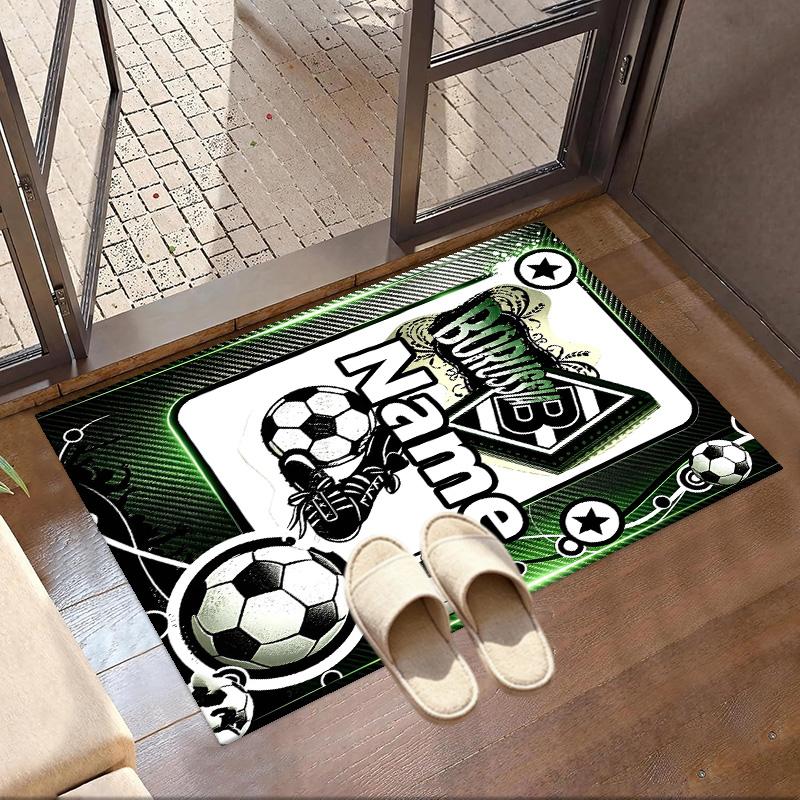 Custom Name Personalized Borussia Monchengladbach Print Carpet, Versatile Home Decor Rug, for Playroom, Apartment, Balcony, Entryway, Hallway Gift