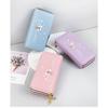 Long Wallet for Women, Large Capacity Student Phone Bag, Heart-shaped Printed Wrist Strap Handbag