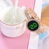Korean Minimalist Diamond-Set LED Women's Steel Band Wristwatch - Casual Fashion Electronic Round Watch