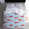 Flamingo Bettwäsche-Set Kinder Einzelbett Bettwäsche-Set mit Kissenbezug 75*50cm für Mädchen, Wendbar Weiche Steppdecke Bettwäsche-Set Für Einzelbett