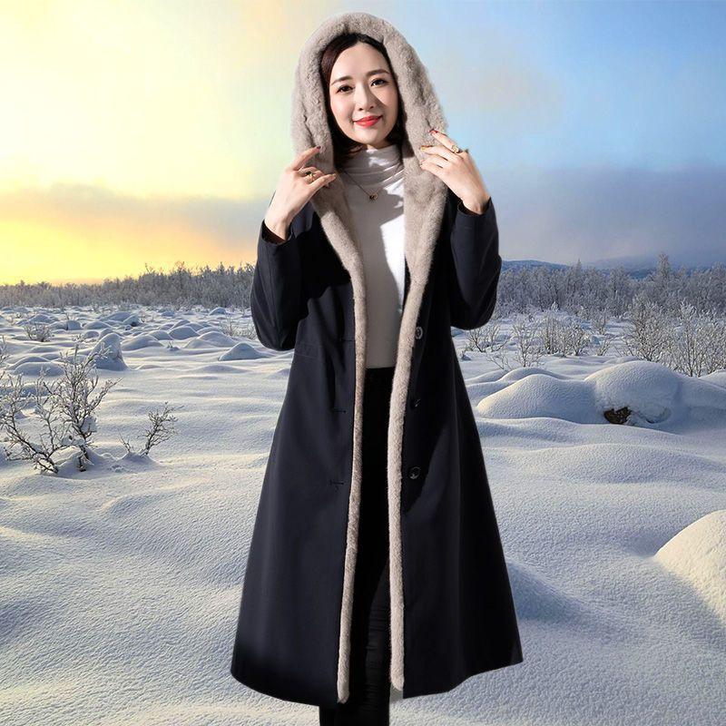 Autumn and winter new pie overcome women's long coat trendy imitation mink hair liner imitation fur coat women