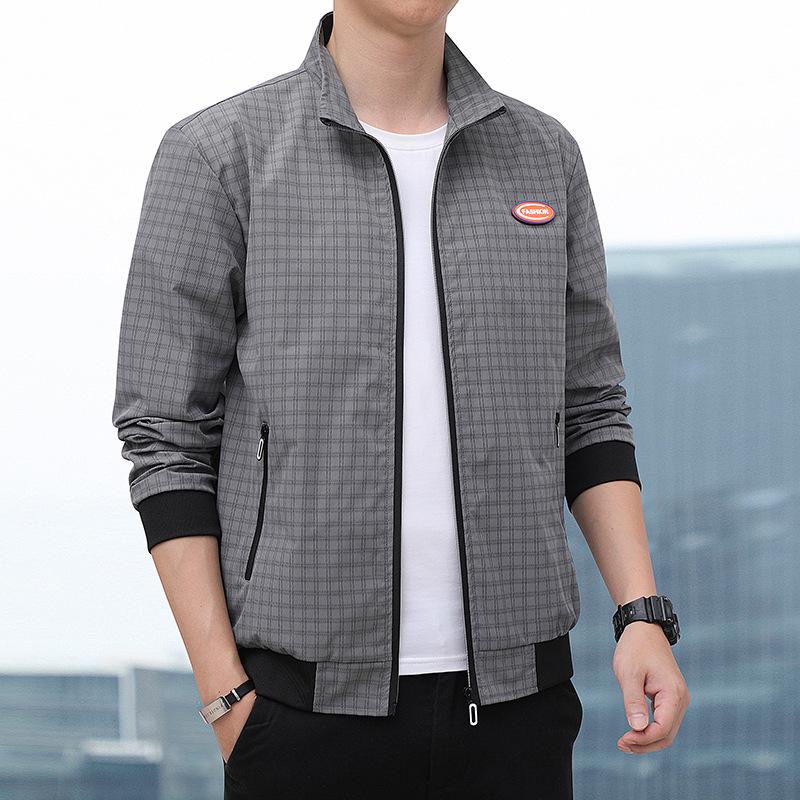 Baseball Collar Spring and Autumn Solid Color Versatile Casual Korean Version Loose Stand-up Collar Top Jacket Jacket