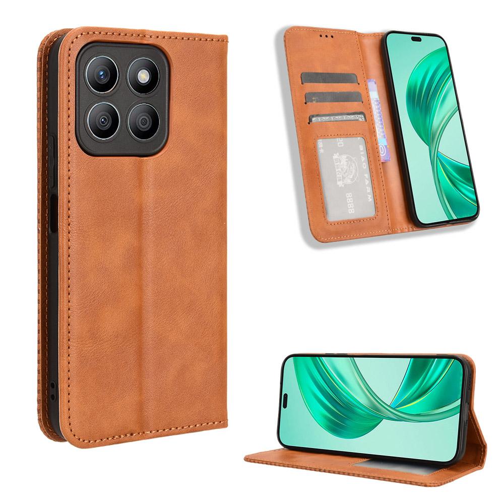 Leather Flip Cases For Honor X8C Leather Case [Flip Vintage Leather] Wallet Shockproof Durable Retro Flip Covers