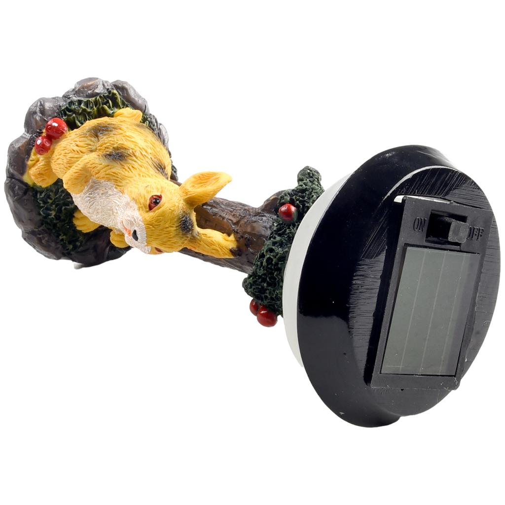 Solar Statue Ornament Animal Lights Lawn Garden Decorative Light Sculpture Resin Decor