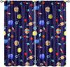 Solar System Window Curtains, Outer Space Space Astronaut Galaxy Window Treatments for Kids Boys Girls Bedroom Living Room