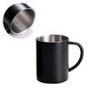 1pc Stainless Steel Mug Spray Lacquer Hollow Insulated Black Office Tea Cup (medium Size Without Lid)