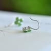 Xinjiang Hotan Jade S925 Silver Inlaid Jasper Clover Earrings
