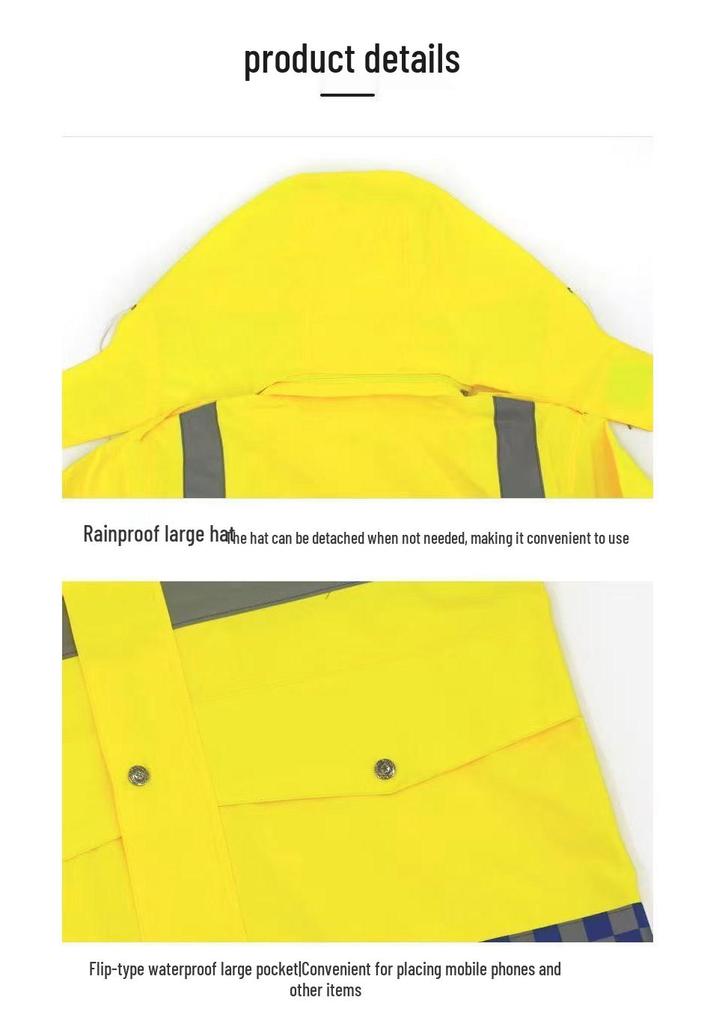 Herren- und Damen-Neongrün Reflektierend Wasserdicht Fahrrad-Regenmantel und Hose Set