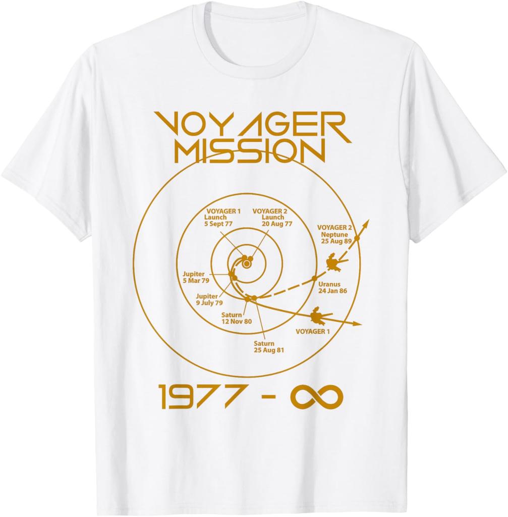 Voyager 1 And 2 Probes Outer Space Exploration Path Unisexs T Shirt Unisexs Cotton Tee Casual Summer Oversize Loose Trend Vintage